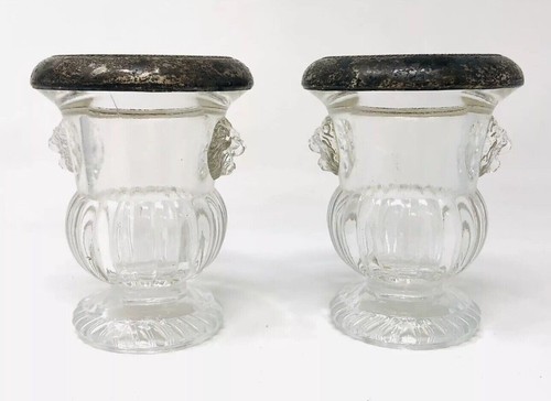 Antique Pressed Glass Lion Head Compote Small Cups Vase (a3) - Picture 4 of 5