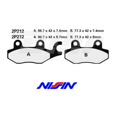 NISSIN 2P212NS PAAR BELÄGE HINTEN KYMCO JETIX 50 2010