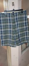 New Mens Gap Plaid Cotton Bermuda Flat Front Shorts NWT Sz 35 Surplus