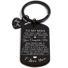 To My Man Keychain Gift for Men Boysfriend Husband Valentine's Day Birthday