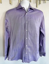 Bugatchi Uomo Dress SHIRT Button Down sz 14.5 32/33 purple 1/2 MEN's