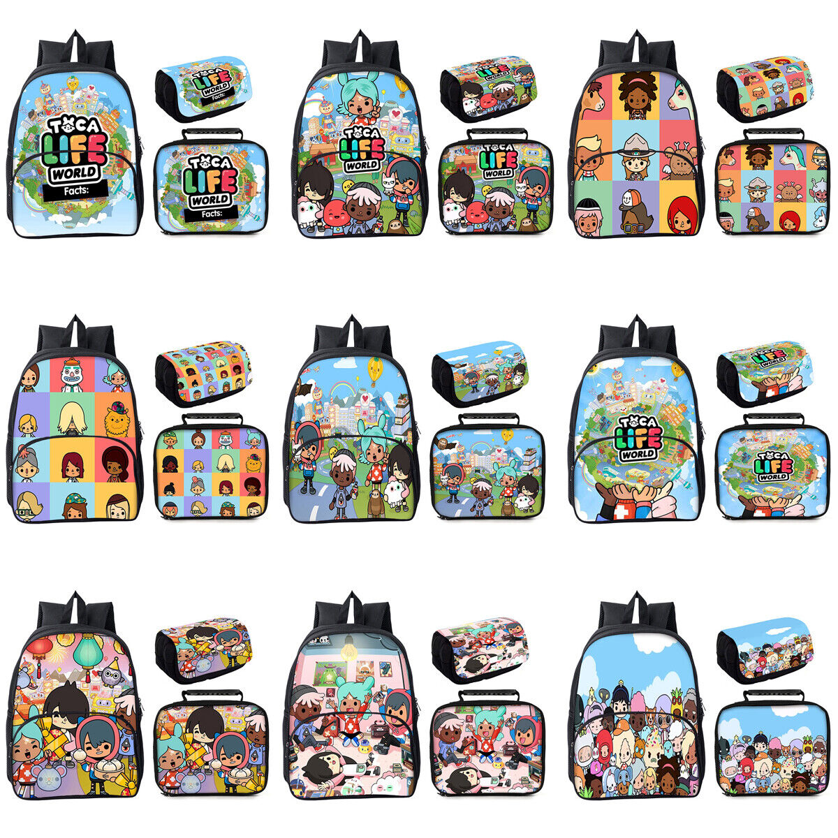 Toca Life World Kids Backpack Girls Boys Schoolbag Pencil Case Travel  Rucksack