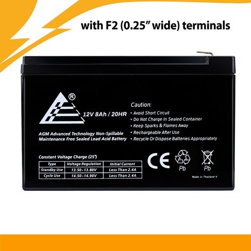 2 Pack 12V 8Ah Rechargeable Battery Replacement for Acorn Stairlift