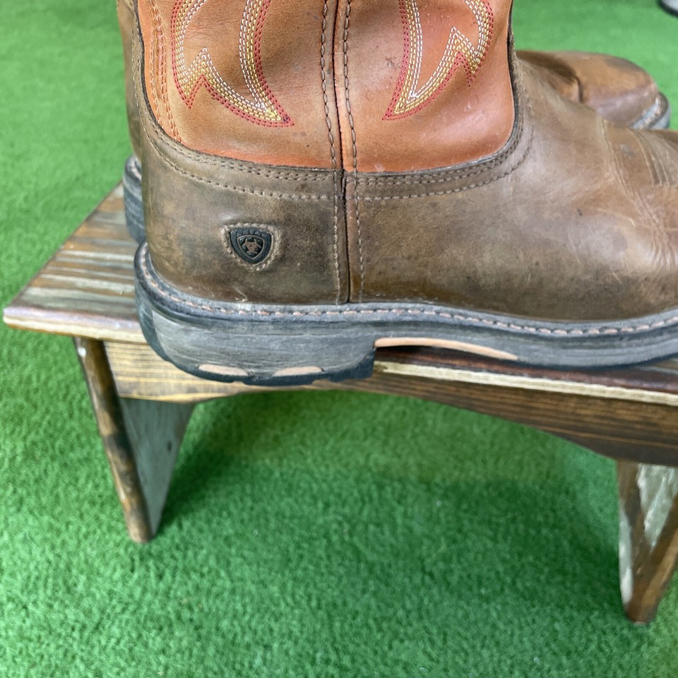 ARIAT Work Steel Toe Boots Mens 14 EE Brown Leather Cowboy Western ASTM