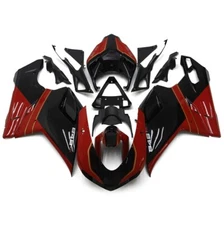 Bodywork fit for 2007 2012 848 1098 1198 Ducati Injection Fairing Deep Red Black