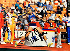 Autograph Petra FELKE javelin throwing Olympic champion ORIGINAL GDR CARD xyz