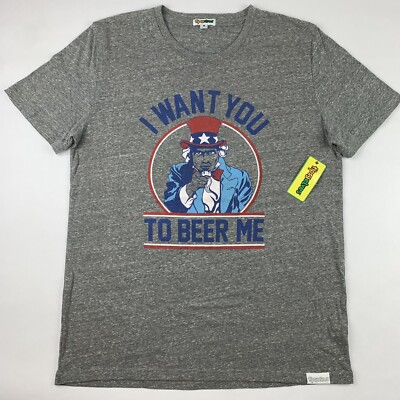 Tipsy Elves Uncle Sam I Want You To Beer Me T-Shirt Mens Large College NWT