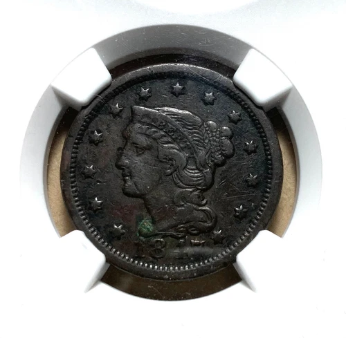 1847 USA Liberty Head/Braided Hair Cent - NGC VF Details