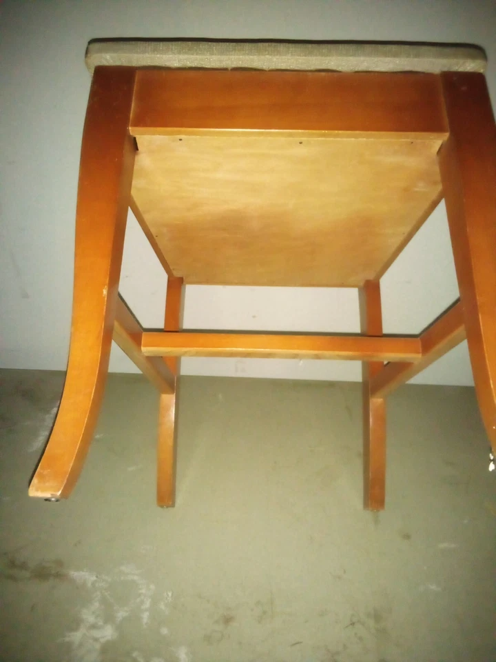 木制缝纫椅凳带储物座椅枫木复古木制 18 英寸高 — 第 3/4 张图片