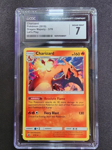 CGC 7 Pokémon TCG Charizard Dragon Majesty 3/70 Non Holo Rare