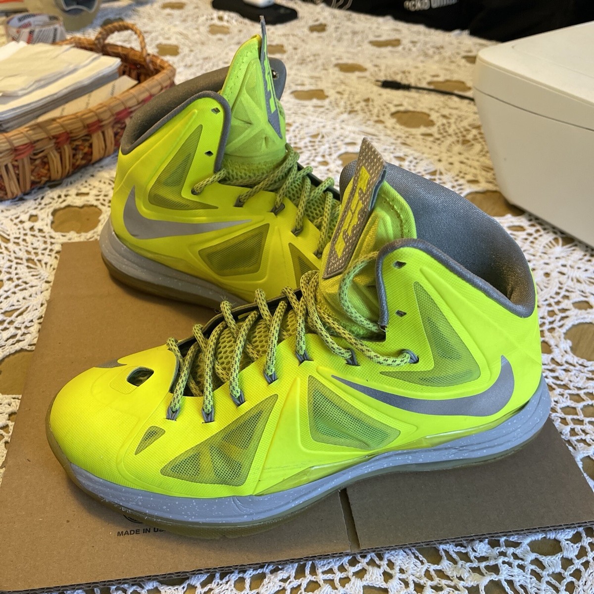 LeBron James X 10 Volt Nike “Tennis Ball” Dunkman Size 11