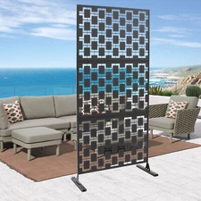 Black Privacy Screen Metal Fence Panels room Decorative Modern FreeStanding