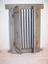 Ancient Antique Window with Wood Shutters Iron Bars Middle Eastern Architectural