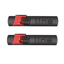 2x S Line Badge Emblem Black Red Fenders A3 S3 A4 S4 A5 S5 A6 S6 A8 Q5 Q7 Tt S