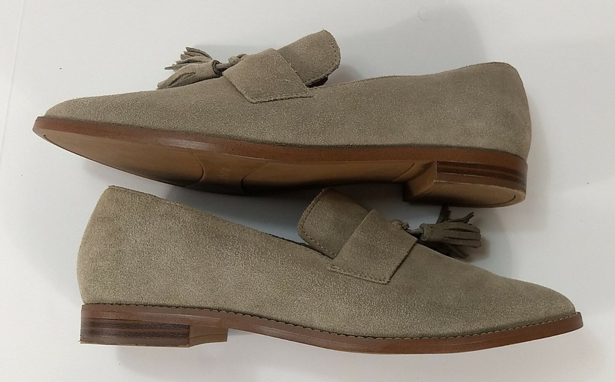 Franco Sarto Havea Cocco Tan Suede Tassel Loafers Shoes 