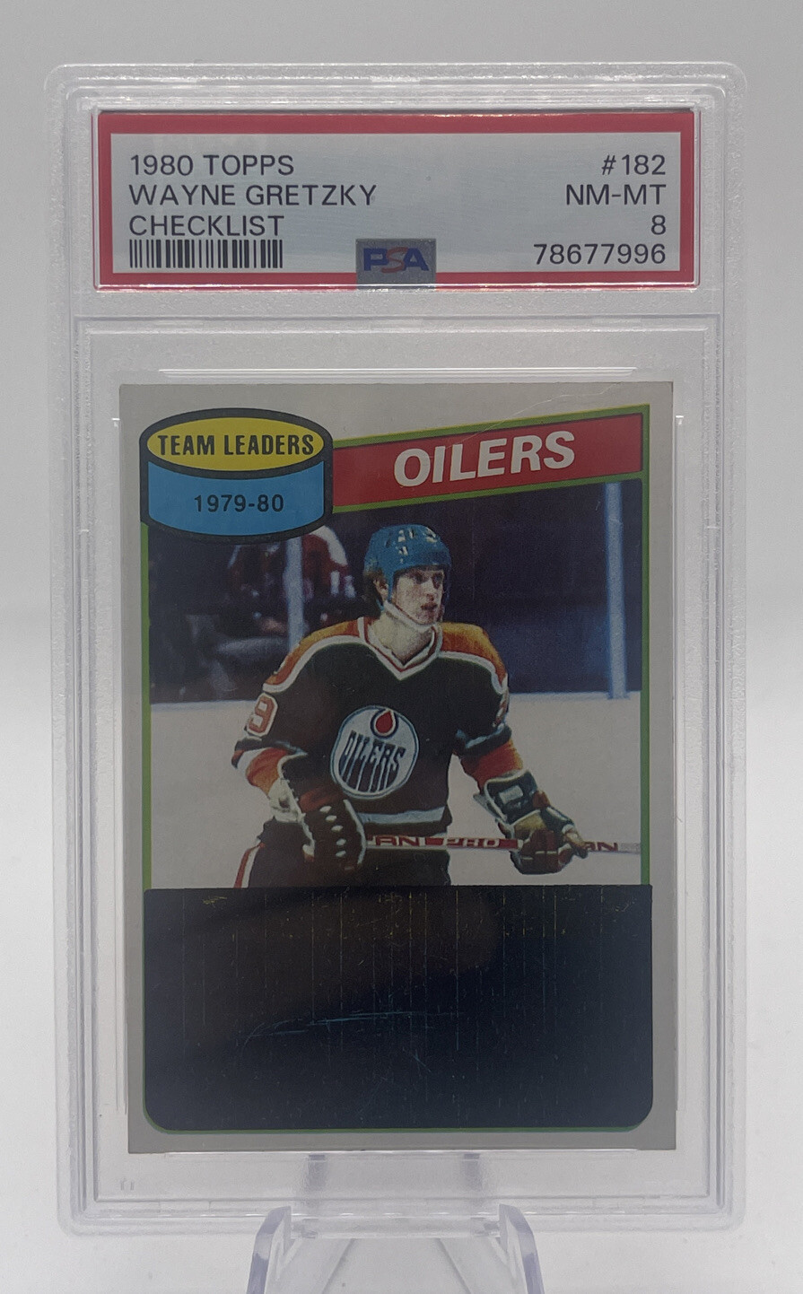 1980-81 TOPPS #182 WAYNE GRETZKY OILERS HOF CHECKLIST PSA 8 Fresh Grade 🏒🔥