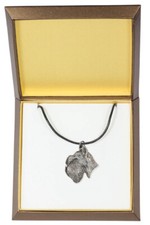 Schnauzer - Dog necklace in gift box, silver-plated locket for dog fan, striking