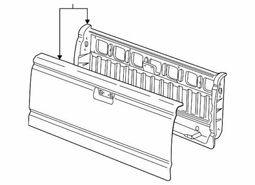 Conjunto de puerta trasera para Ford Ranger 2006-2011 (N/P 6L5Z-9940700-AA)