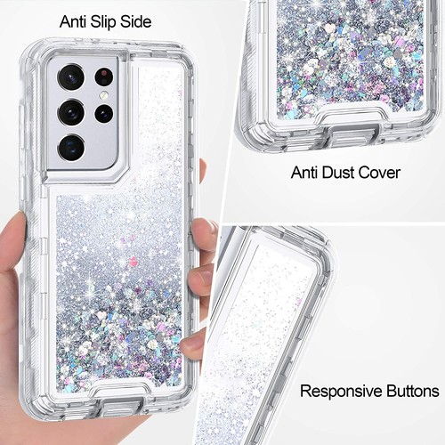 Liquid Glitter Shockproof Defender Case For Samsung S23 Ultra S22 S21S20 Note20 - Picture 17 of 40