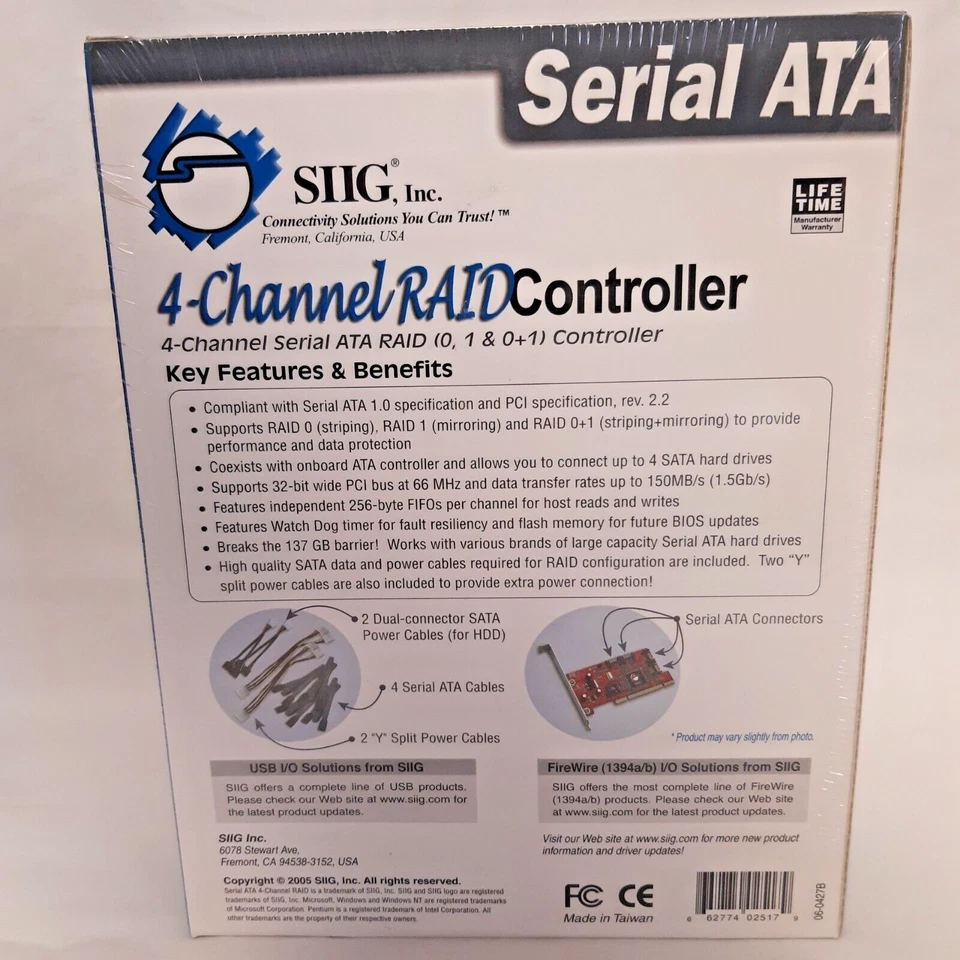 SIIG SC-SA4R12 SIIG HIGH SPEED Serial ATA 4-Channel RAID PCI CARD, NEW IN BOX - Image 2 of 4