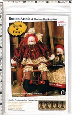 "Button Annie  Button Basket"  1998 Happpy Hollow Designs Pattern  466 UNCUT