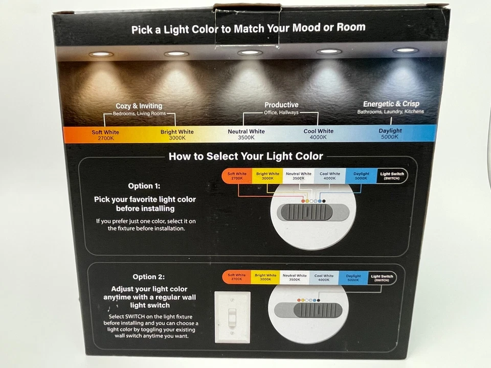 2Box Feit Electric Canless 6" Adjustable Recessed Downlight Selectable White LED - Image 4 of 4