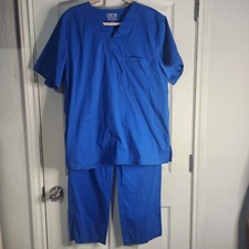 Men's authentic Cherokee workwear core stretch scrub set cobalt blue sz M