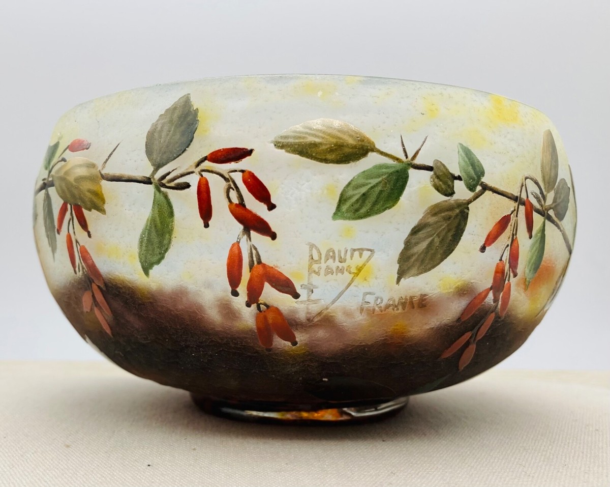 Antique Signed ~ Daum Nancy Art Glass Bowl ~ Art Nouveau | eBay