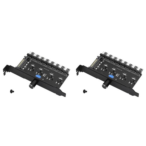 ASHATA PC Lüfternabe – 8-Kanal Lüfterregler Mit Manuellem Knopf, 4-PIN Anschluss, SATA-Strom, Für Gehäuse- & CPU-Lüfter