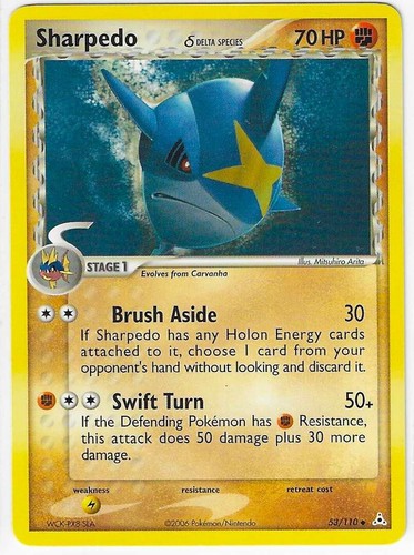 Sharpedo - 53/110 - Uncommon LP, English Pokemon EX Holon Phantoms