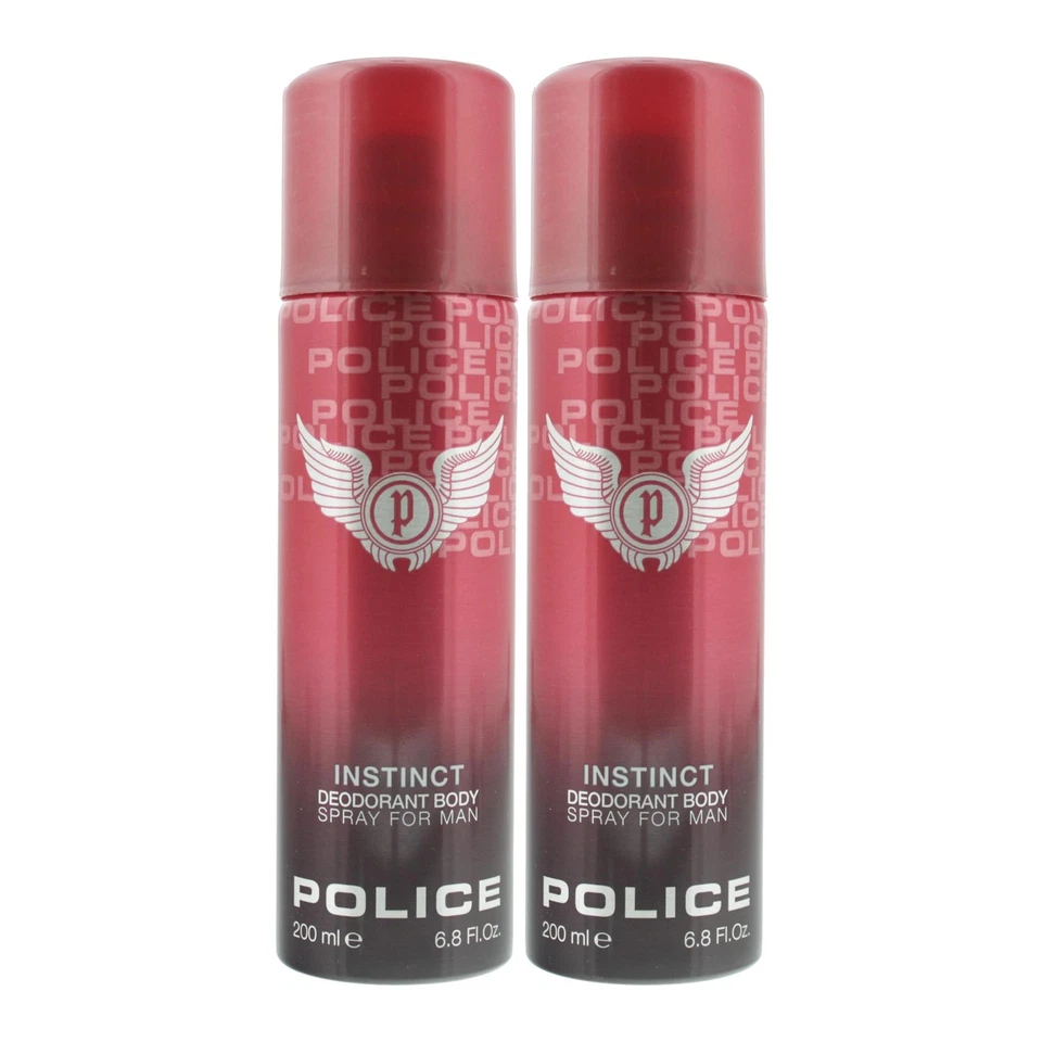 Police Instinct Deodorant Body Spray For Man 200ml x 2