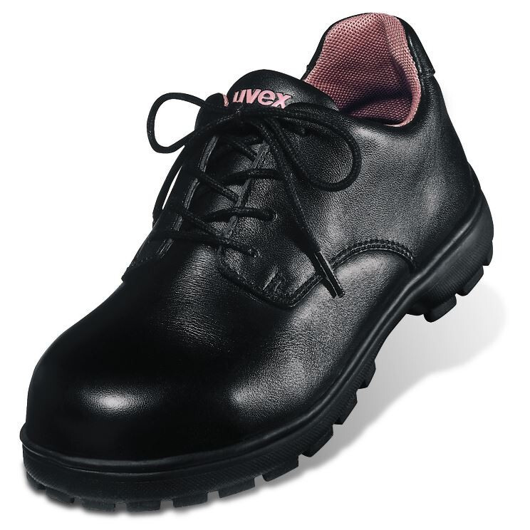 Uvex Black Leather Steel Toe Cap Work Ladies Safety Shoes