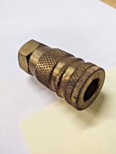 Fitting, hose quick connect 1/4 x 3/8 FNPT, brass