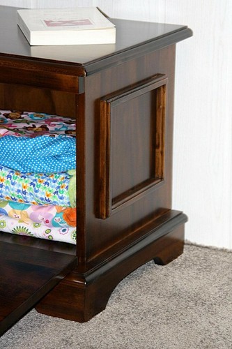 Massivholz Truhe Sitztruhe Aussteuertruhe Schuhtruhe Braun kolonial nußbaumfarbe - Bild 7 von 11
