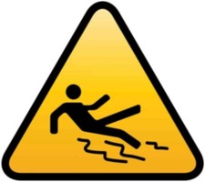 EVG Slippery Floor Safety Warning Sign - A4 Self Adhesive Waterproof Vinyl
