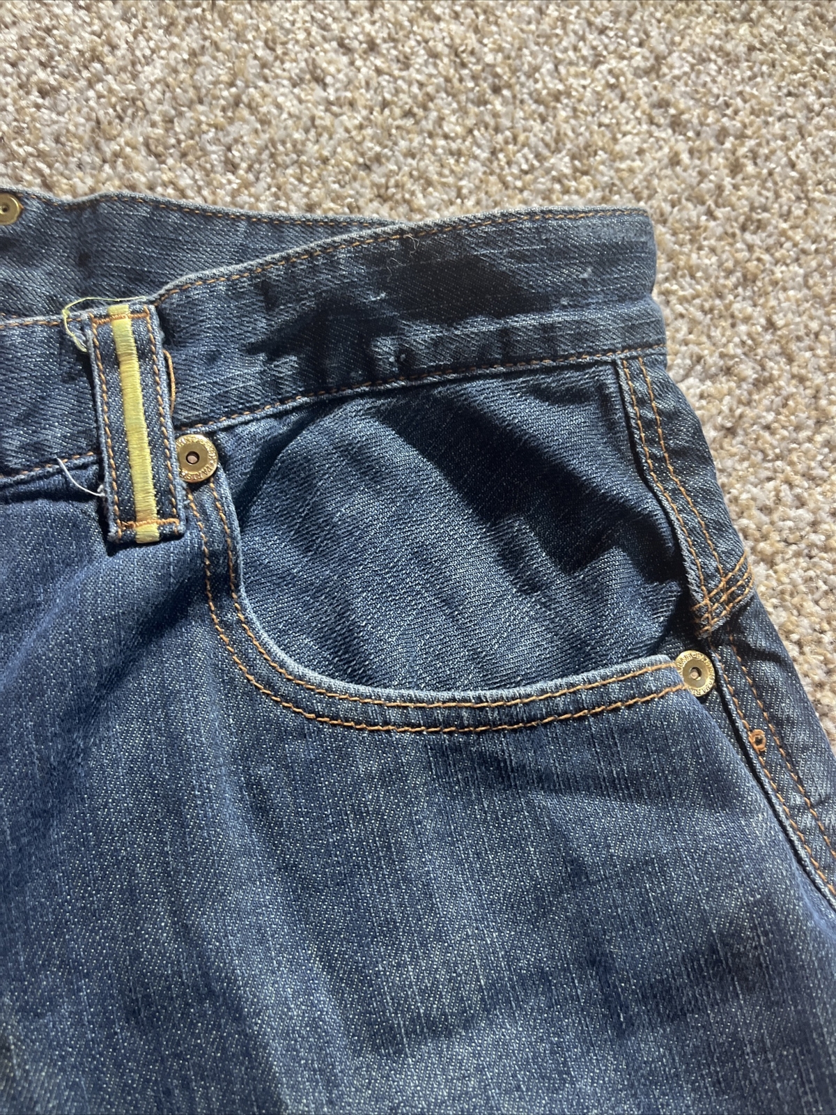 Parish Mens Jeans Straight Distressed Embellished Size 36 (32x 28.5) Button Fly - View 10