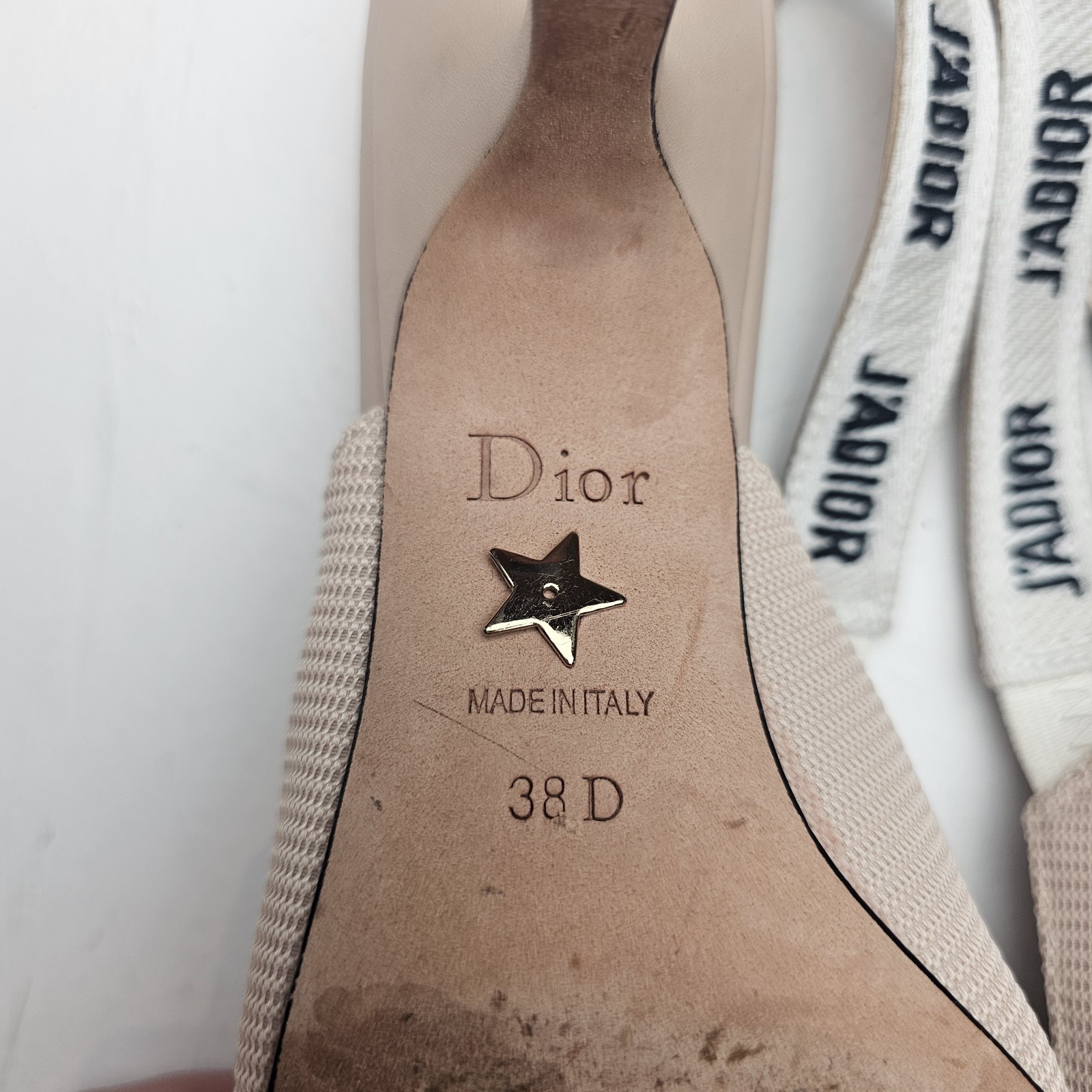 Christian Dior J'Adior Nude Pointed Toe Slingback Kitten Heel Pump Women's EU 38 image 7
