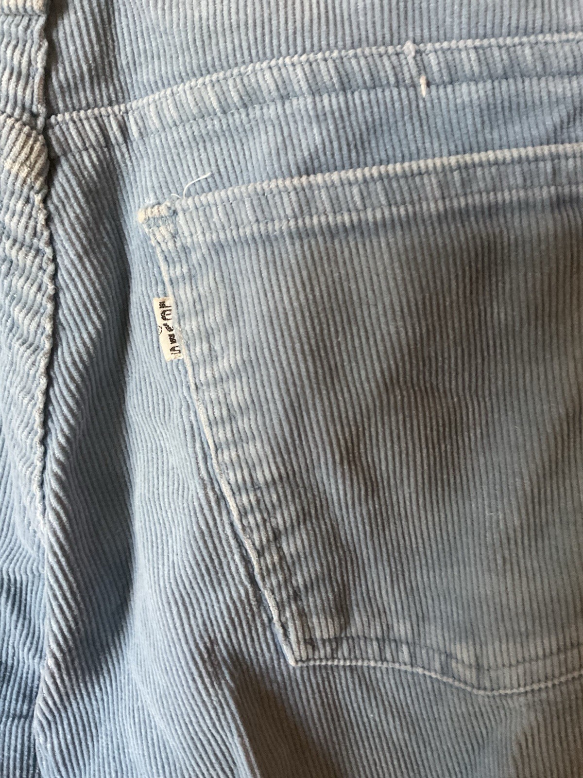 Vtg 70s Levis Corduroy Bell Bottom Pants Blue Cotton Jeans Teen / Petite 26 x 29 thumbnail 11