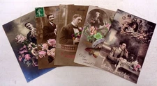 CPA Fantaisie - Lot de 5 cartes - Portrait d'homme