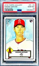 Shohei Ohtani RARE ROOKIE HERITAGE GALLERY TOPPS INVESTMENT CARD MVP ROY PSA 10