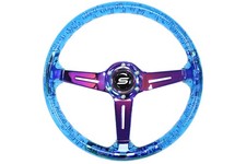 Sportlenkrad steering wheel DRIFT KJS 350 mm Acryl blau NeoChrome Offset: 70 mm