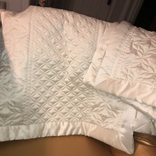 2 King Pillow Shams-Quilted Thick embossed Ivory Beige -Neutrals