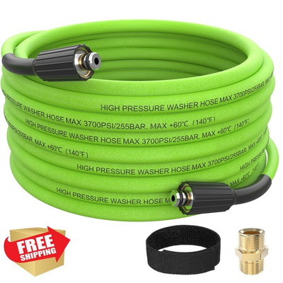#ad Mechura Pressure Washer Hose 50FT 1 4quot; Green 3700 PSI M22 Extension $57.99
