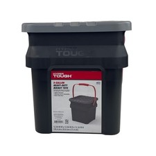 5 Gallon Hyper Tough Bucket Tote Black Heavy ...