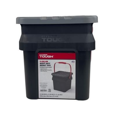 #ad #ad 5 Gallon Hyper Tough Bucket Tote Black Heavy Duty Plastic Stackable Adult Use $10.98