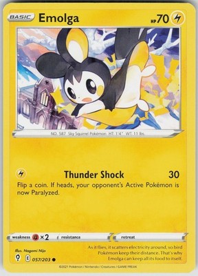 Pokemon Emolga 057/203 SWSH07: Evolving Skies NM English/Englisch