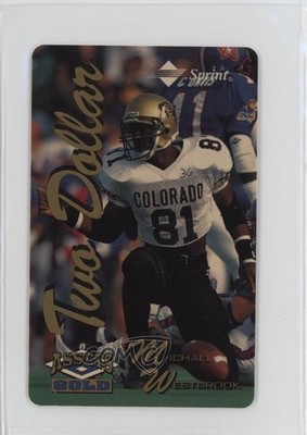 1995 Classic Assets Phone Cards $2 Gold 454/7741 Michael Westbrook Rookie RC gb9