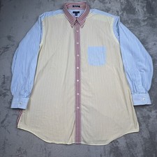 Paul Fredrick Shirt Mens 19-37 Multicolor Striped Button Down Pocket Cotton XL