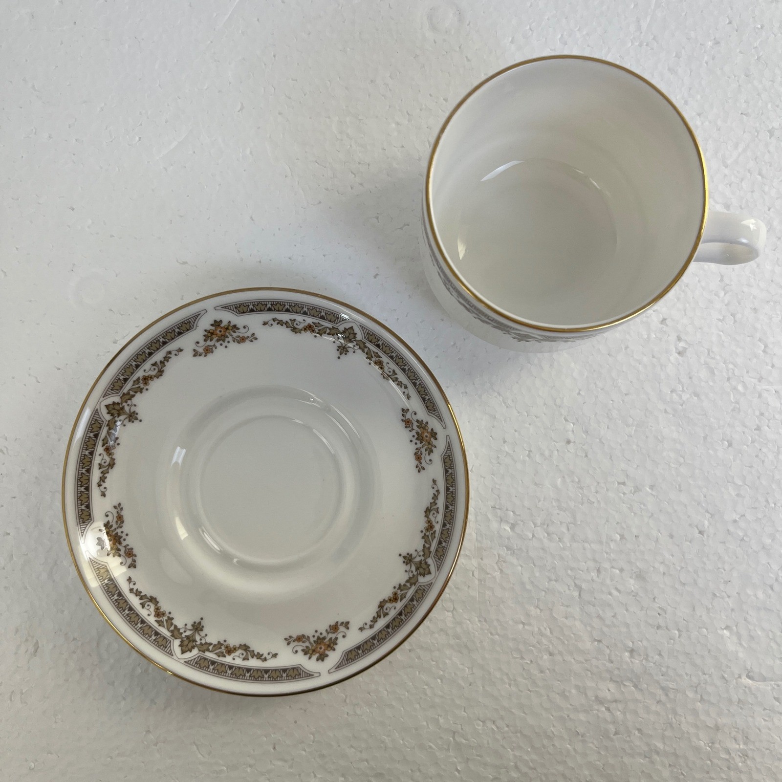 Antique Royal Doulton WD Burslem English Bone China Cup & Saucer Gold Trim