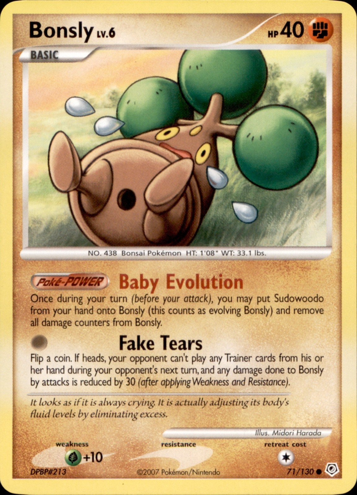 Pokemon Card - Bonsly Diamond and Pearl 71/130 Common